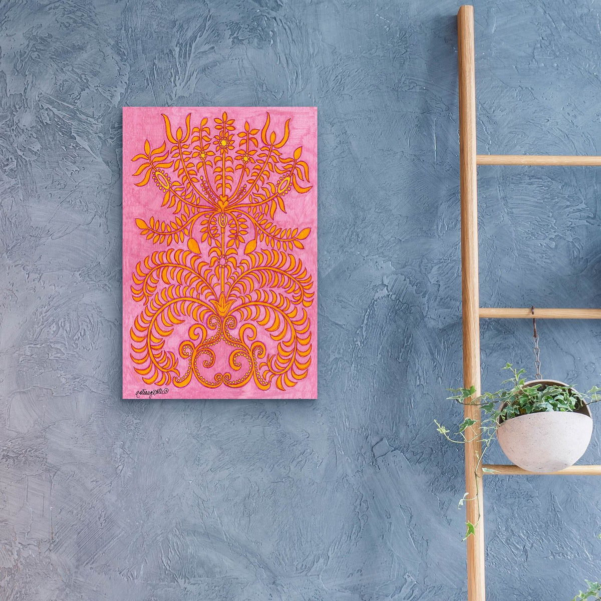 Delhi Tile Stage I by Andrea Strongwater - 16x24 acrylic wall art in a room
