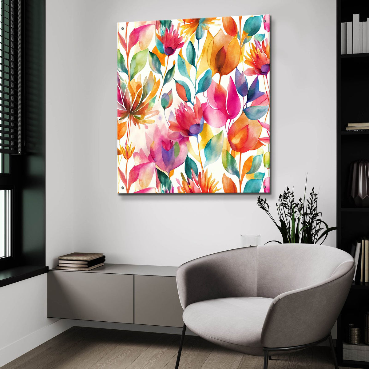 Floral Passion by Andrea Haase - 36x36 acrylic wall art in a room