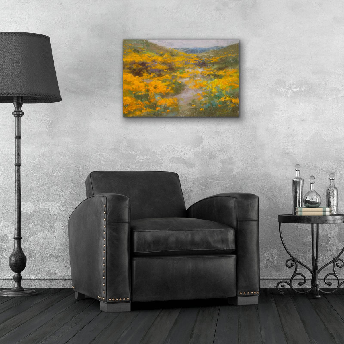 Golden Explosion by Christine Debrosky - 24x16 acrylic wall art in a room