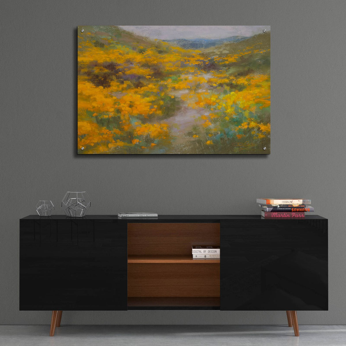 Golden Explosion by Christine Debrosky - 36x24 acrylic wall art in a room