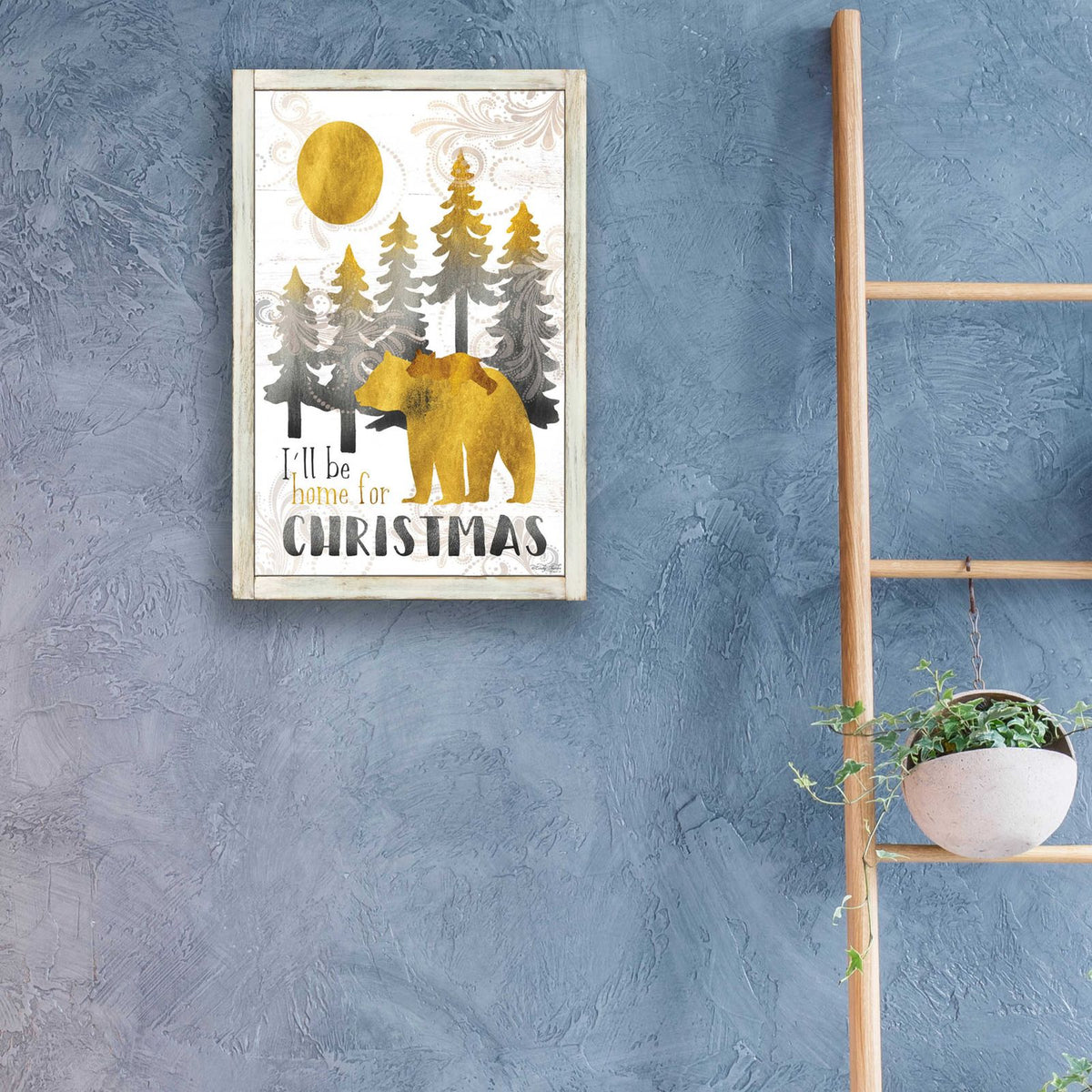 Merry Christmas and Happy New Year Bear Family by Cindy Jacobs - 16x24 acrylic wall art in a room
