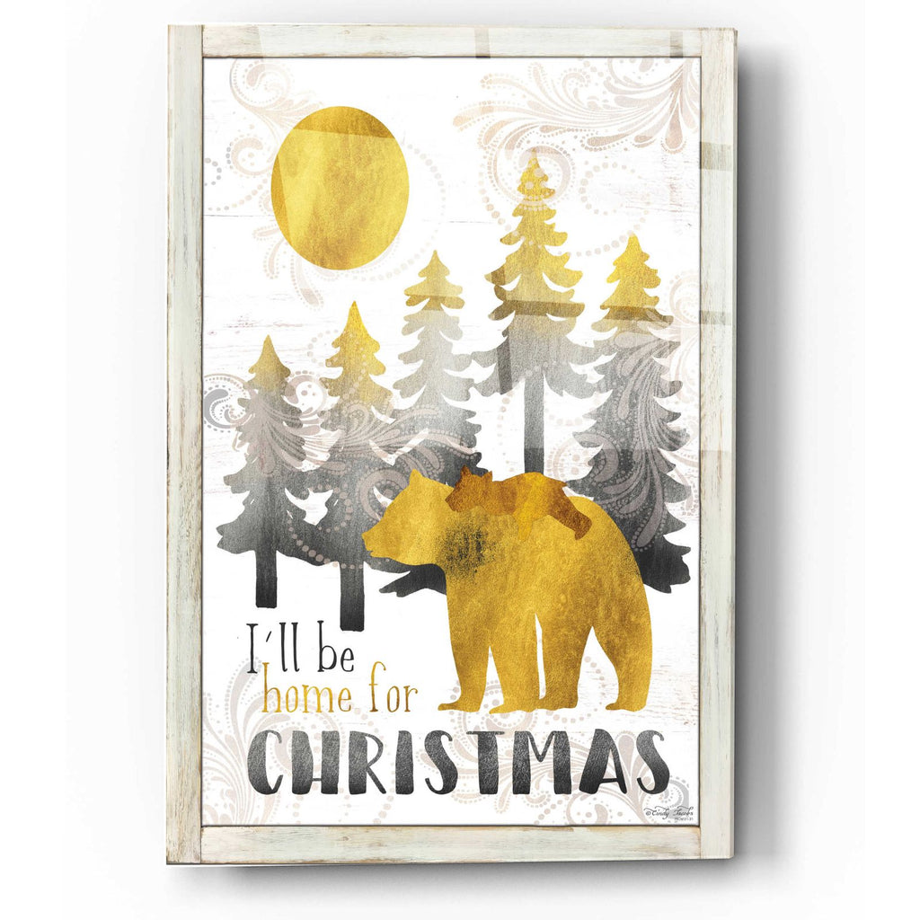 Merry Christmas and Happy New Year Bear Family by Cindy Jacobs acrylic glass wall art