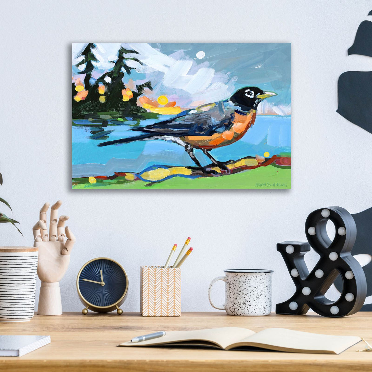 Listening by Adam Swanson - 16x12 acrylic wall art in a room