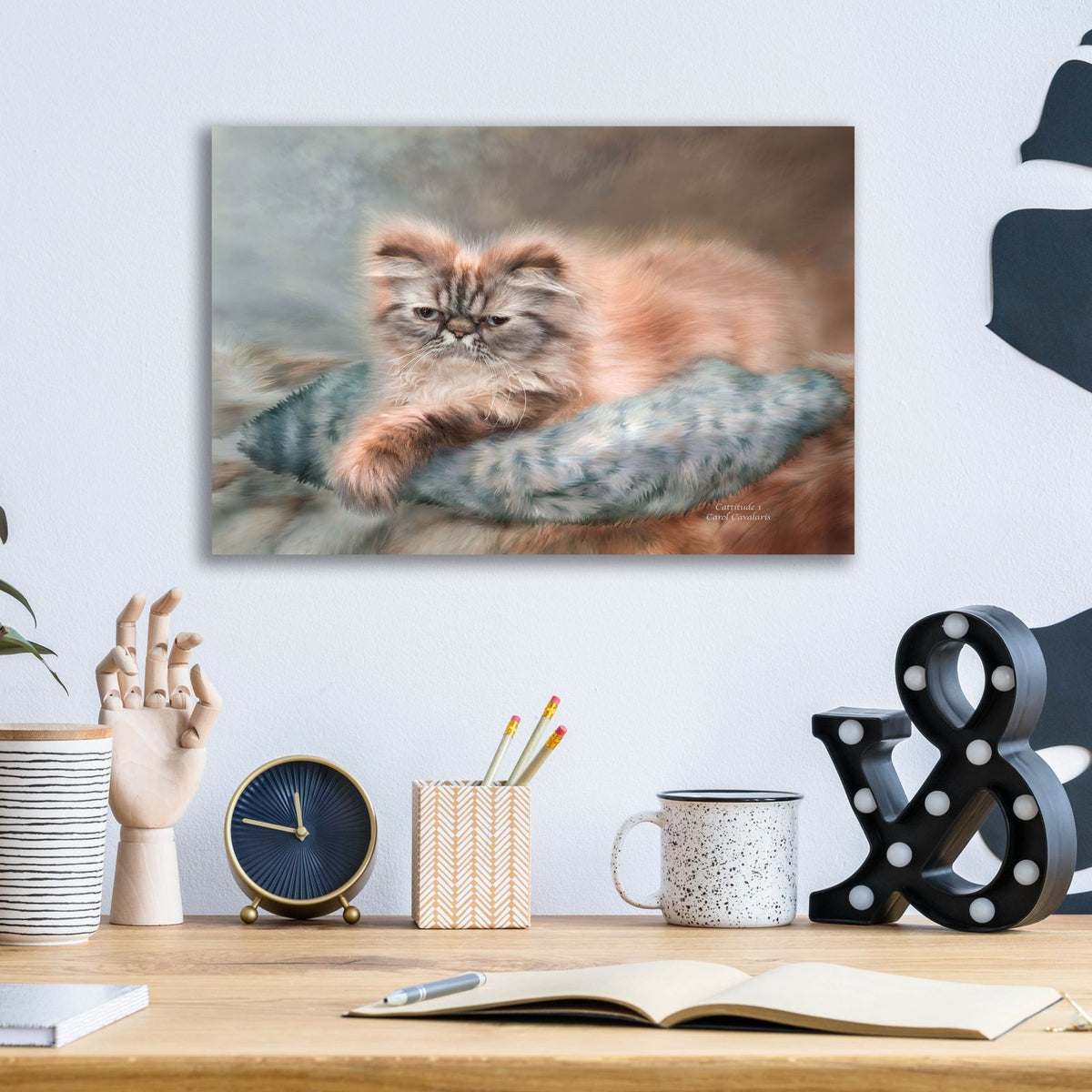 Cattitude I by Carol Cavalaris - 16x12 acrylic wall art in a room