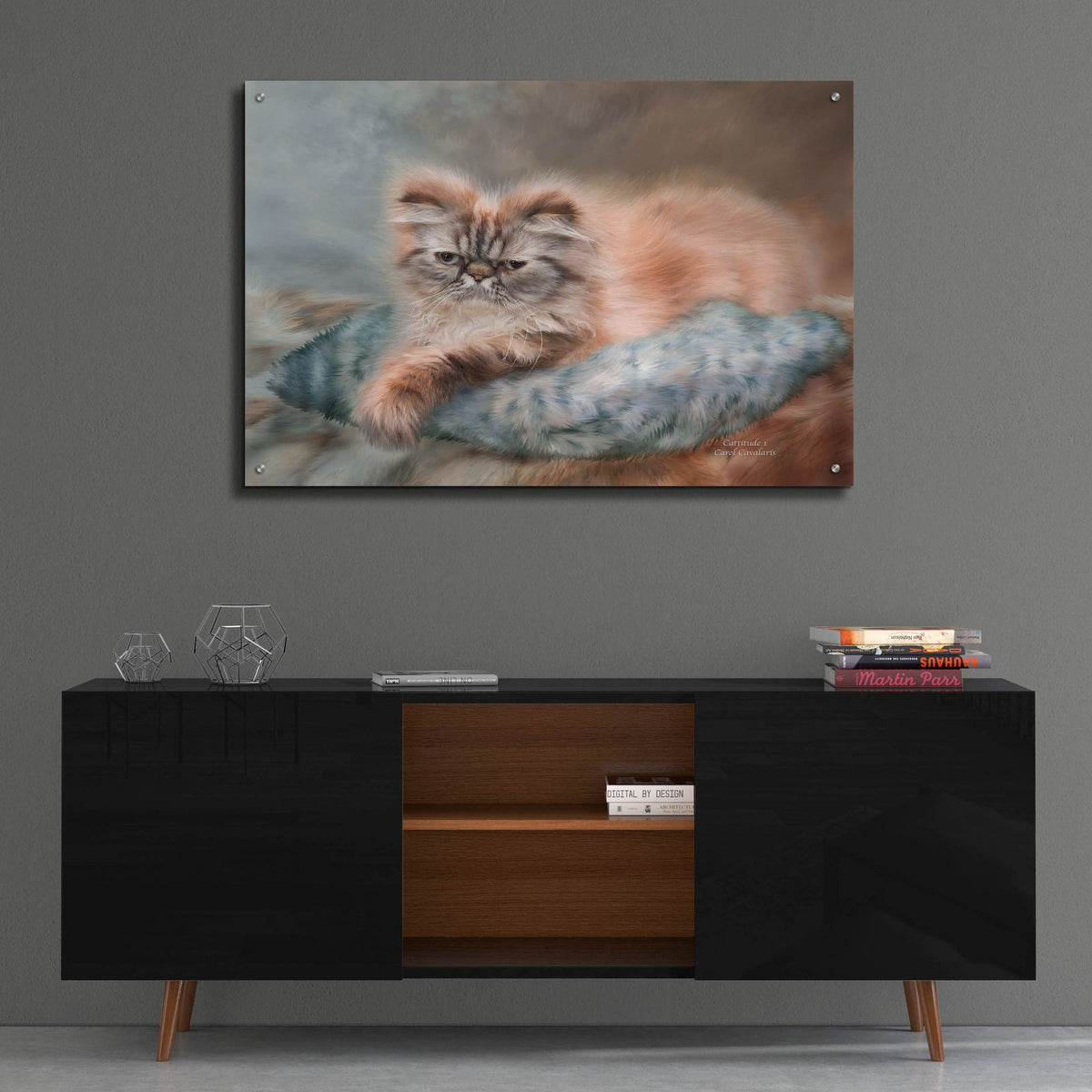 Cattitude I by Carol Cavalaris - 36x24 acrylic wall art in a room
