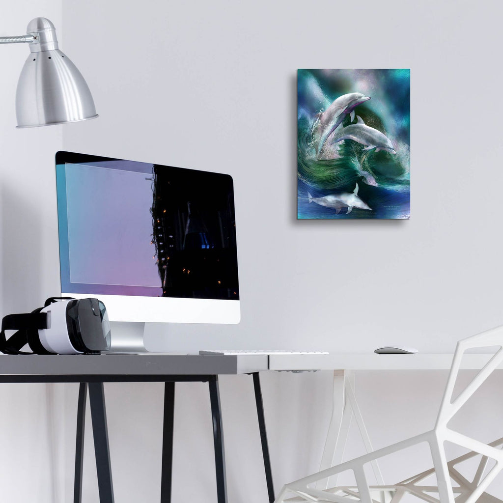Dance Of The Dolphins by Carol Cavalaris - 12x16 acrylic wall art in a room
