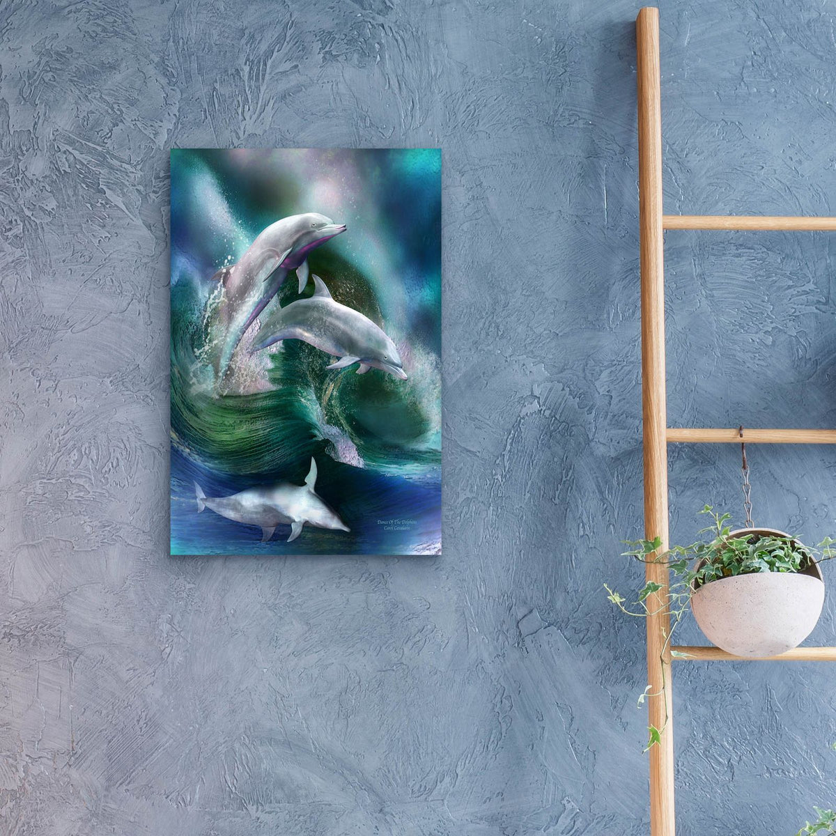 Dance Of The Dolphins by Carol Cavalaris - 16x24 acrylic wall art in a room