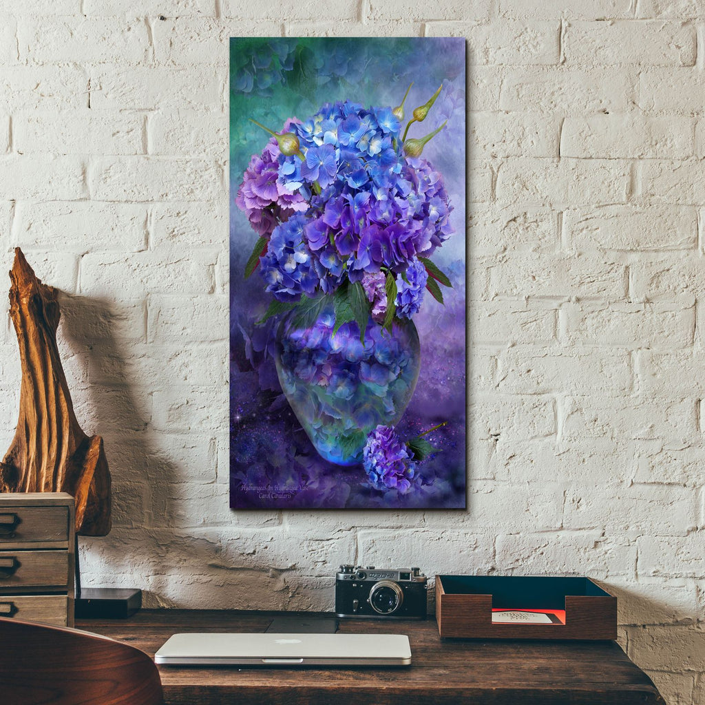 Hydrangea Bouquet by Carol Cavalaris - 12x24 acrylic wall art in a room
