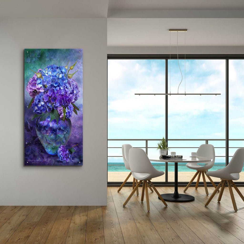 Hydrangea Bouquet by Carol Cavalaris - 24x48 acrylic wall art in a room