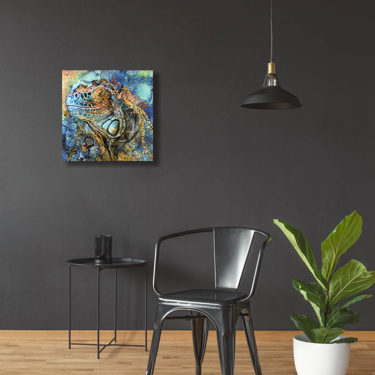 Iguana - Spirit Of Contenment by Carol Cavalaris - 24x24 acrylic wall art in a room