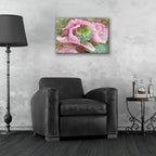 Pink Poppy Organica by Carol Cavalaris - 24x16 acrylic wall art in a room