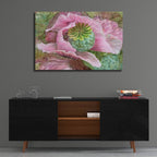 Pink Poppy Organica by Carol Cavalaris - 36x24 acrylic wall art in a room