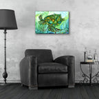 Sea Turtle - Spirit Of Peace by Carol Cavalaris - 24x16 acrylic wall art in a room