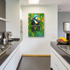 Tropic Spirits - Toucans by Carol Cavalaris - 24x36 acrylic wall art in a room