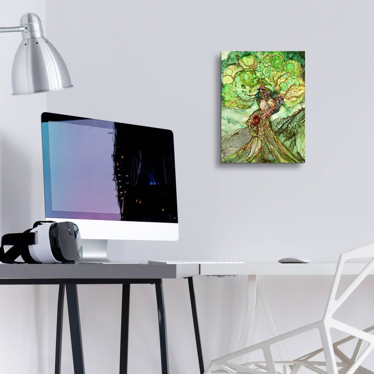 Turtle Dove Tree by Carol Cavalaris - 12x16 acrylic wall art in a room