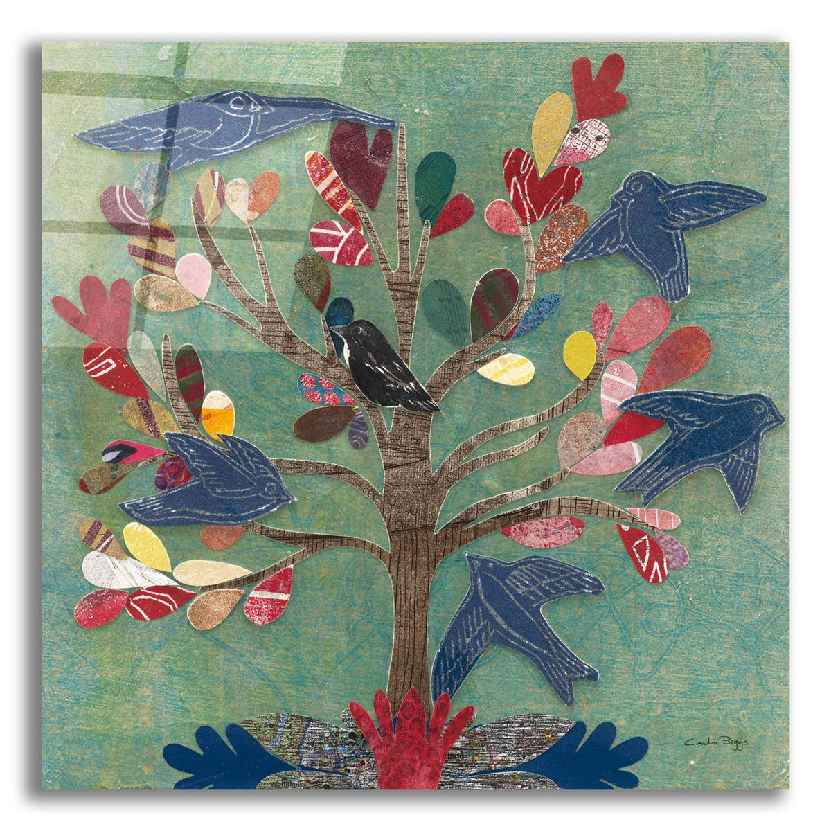 Birds In A Tree by Candra Boggs acrylic glass wall art