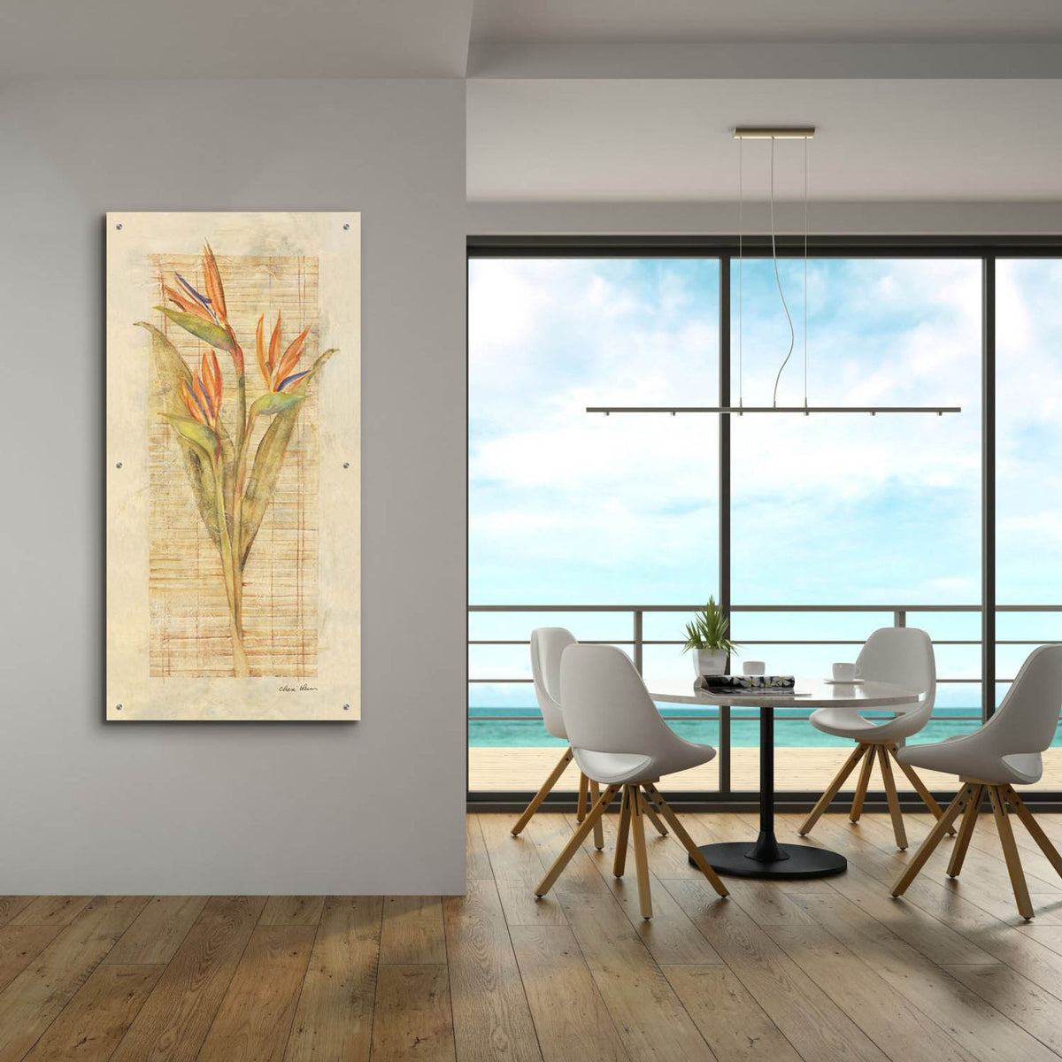 Bird Of Paradise by Cheri Blum - 24x48 acrylic wall art in a room