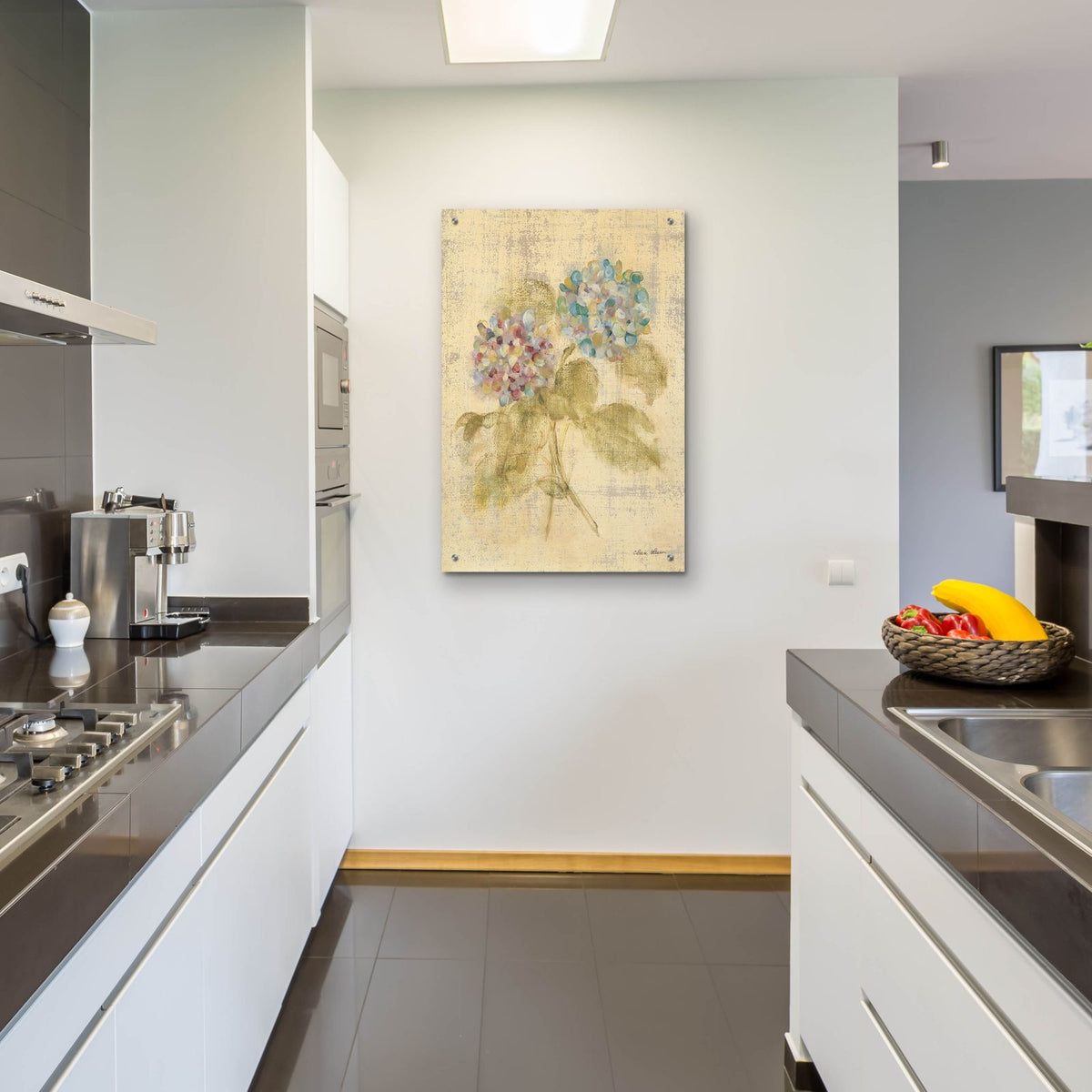 Bouquet Of Blue Hydrangea by Cheri Blum - 24x36 acrylic wall art in a room
