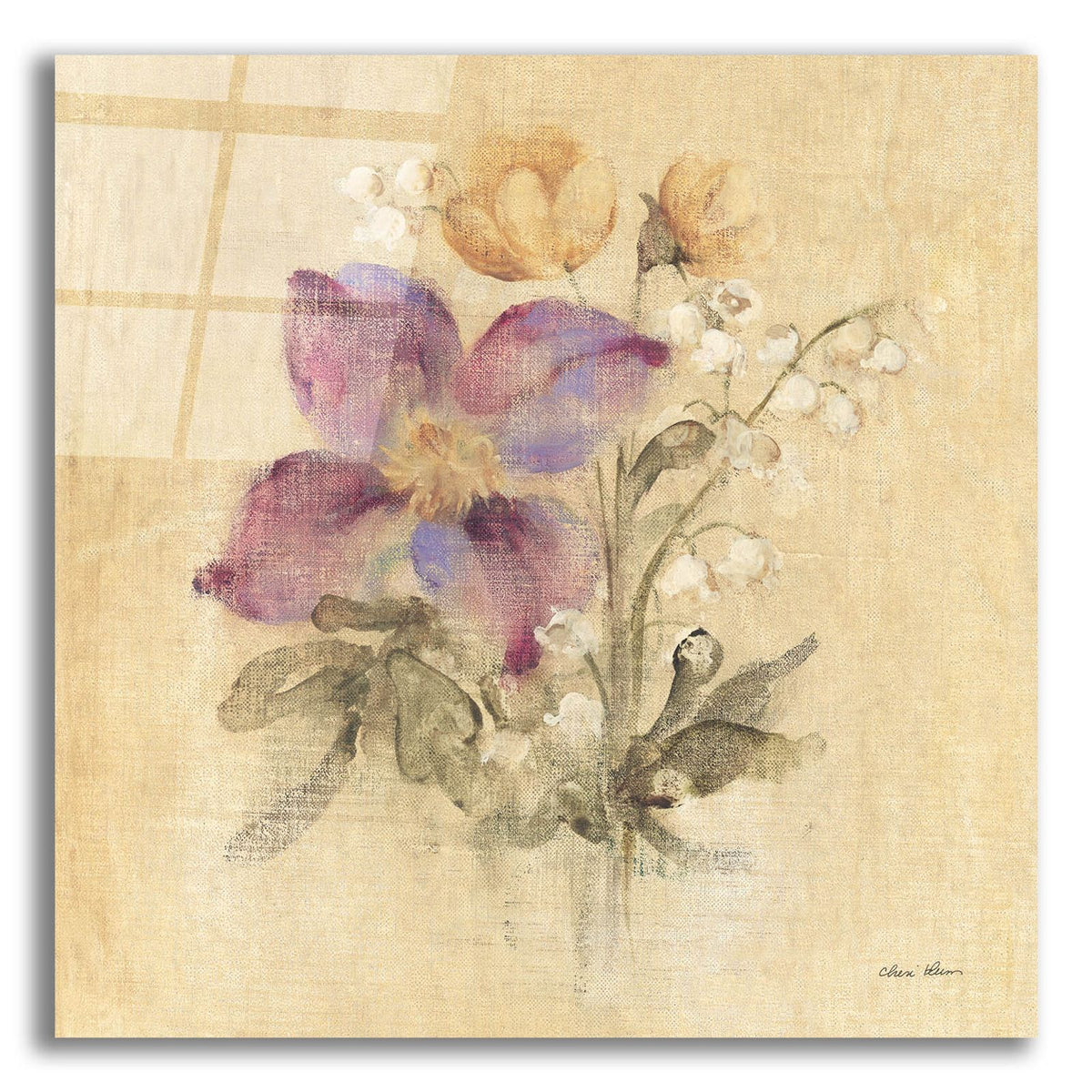 Clematis Nosegay by Cheri Blum acrylic glass wall art