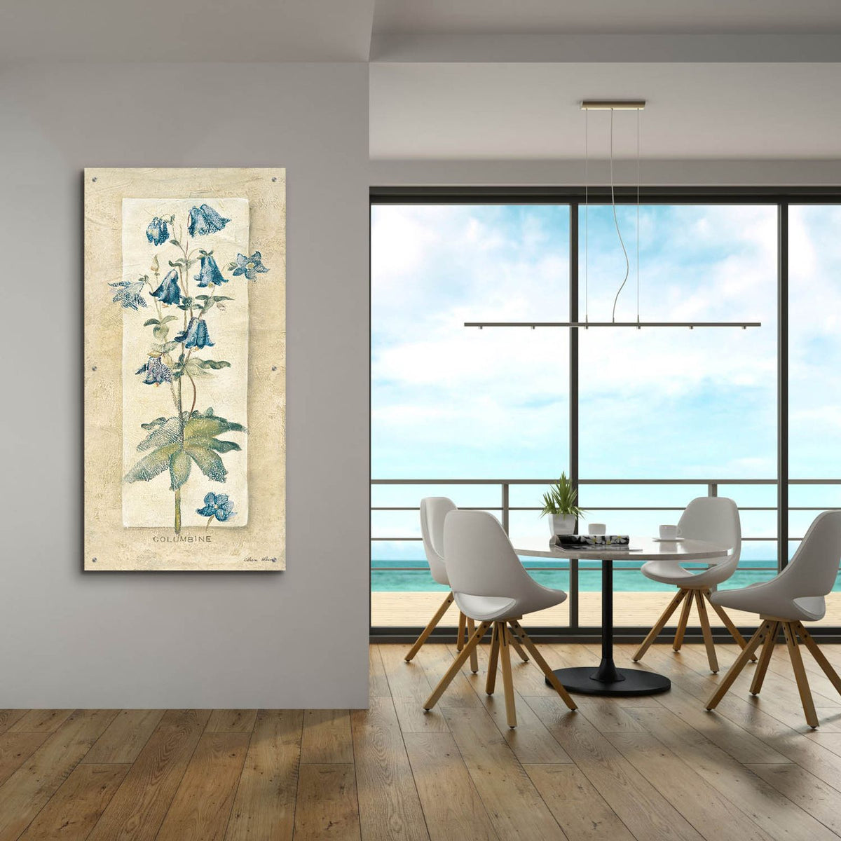 Columbine Light by Cheri Blum - 24x48 acrylic wall art in a room