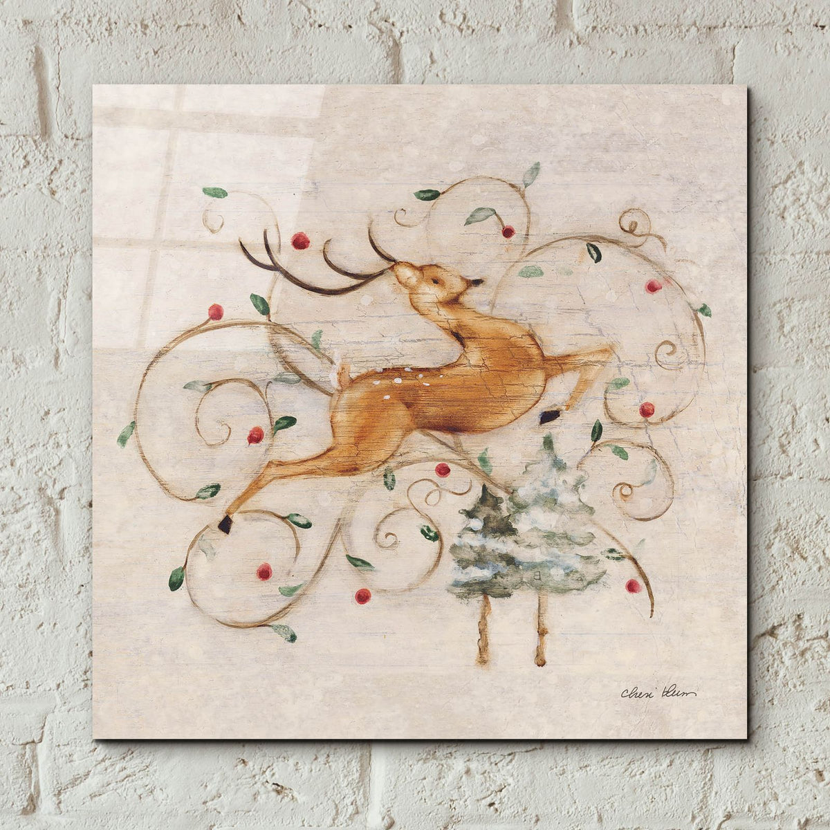 Deer 1 by Cheri Blum - 12x12 acrylic wall art in a room