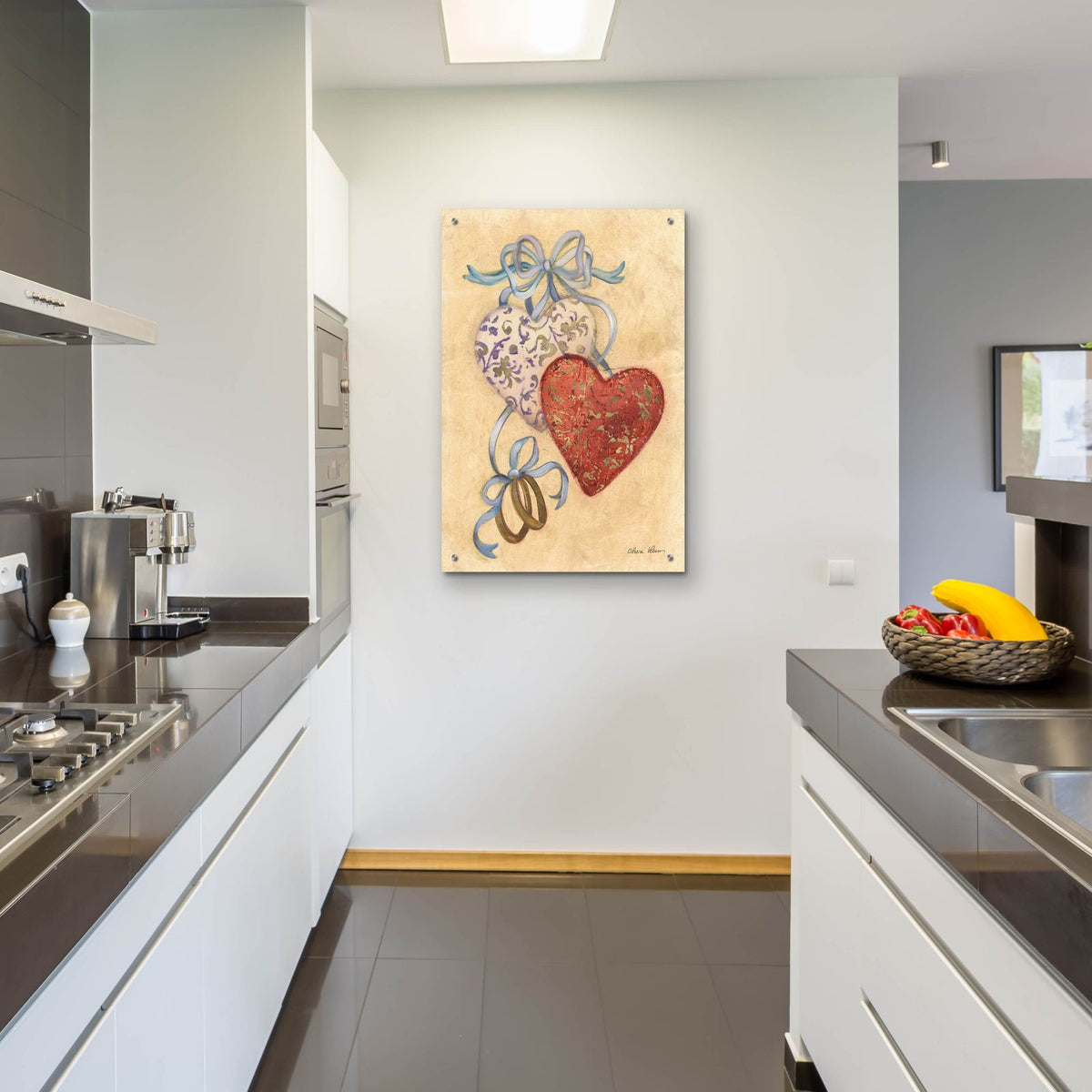 Hearts And Ribbons 3 by Cheri Blum - 24x36 acrylic wall art in a room