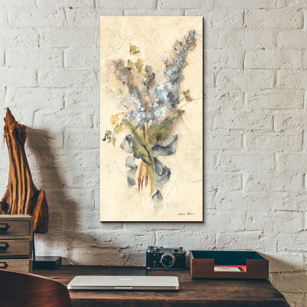 Lilac With Ribbon Bright Crop by Cheri Blum - 12x24 acrylic wall art in a room