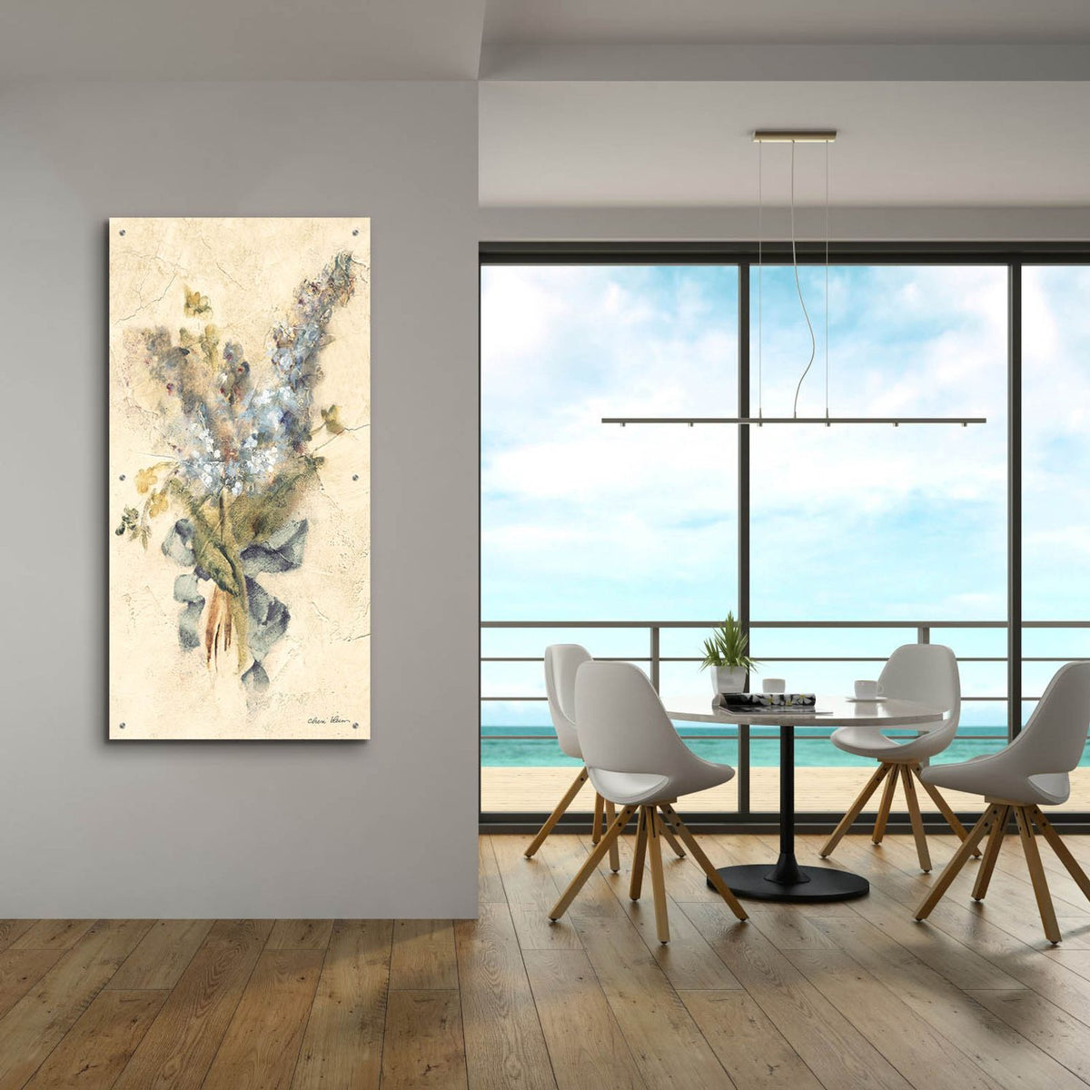 Lilac With Ribbon Bright Crop by Cheri Blum - 24x48 acrylic wall art in a room