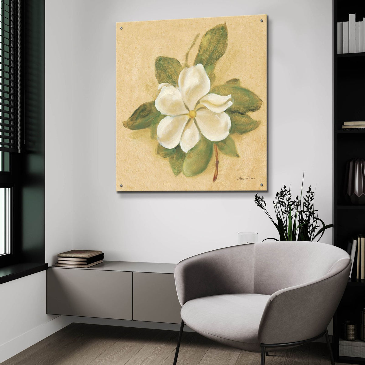 Magnolia by Cheri Blum - 36x36 acrylic wall art in a room