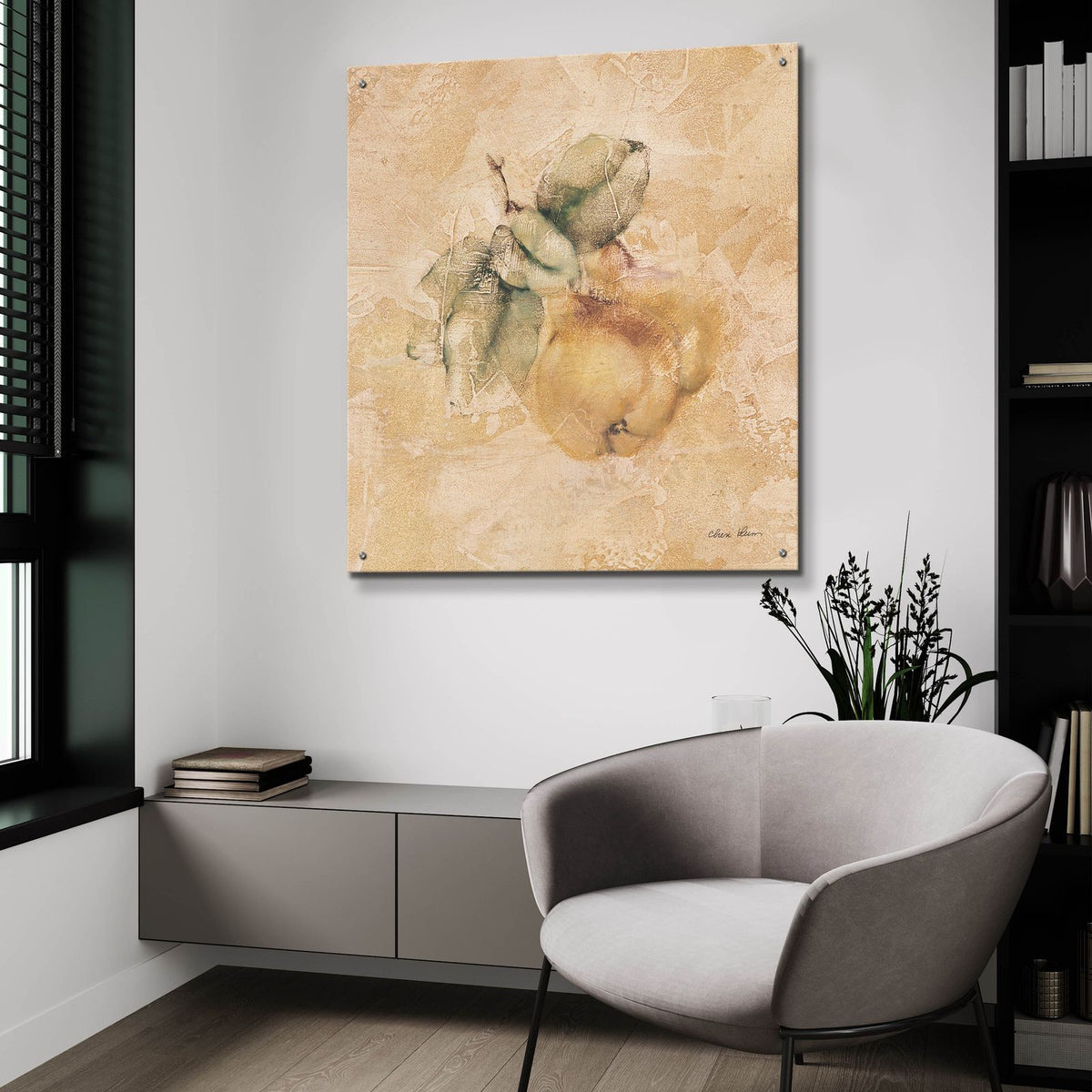 Pears Square by Cheri Blum - 36x36 acrylic wall art in a room