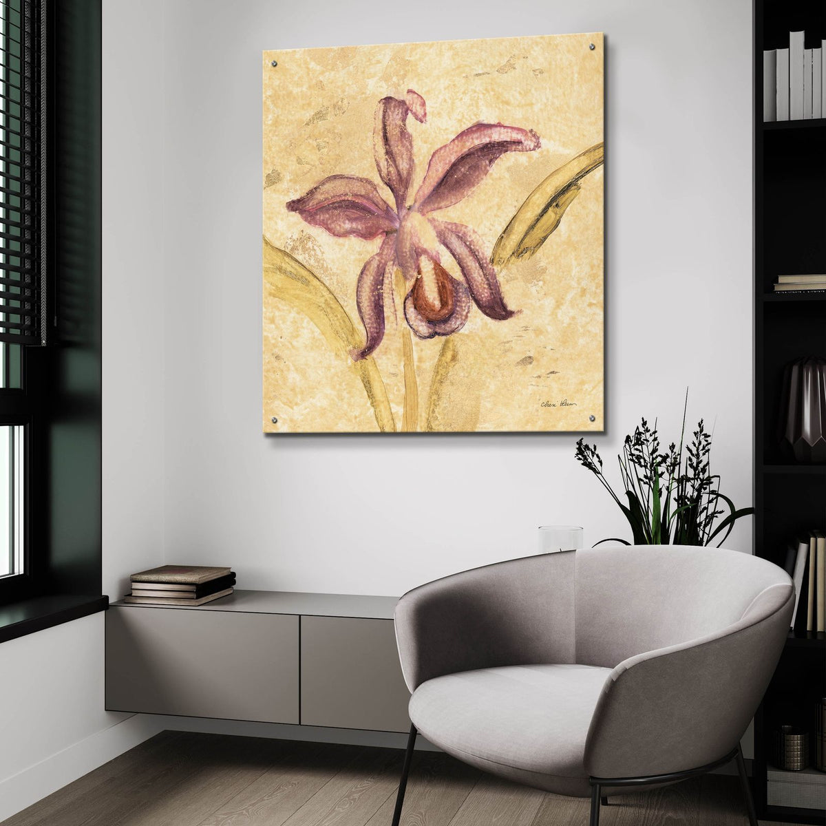 Petite Orchid 4 by Cheri Blum - 36x36 acrylic wall art in a room