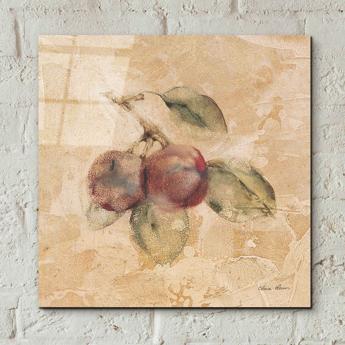 Plums Square by Cheri Blum - 12x12 acrylic wall art in a room