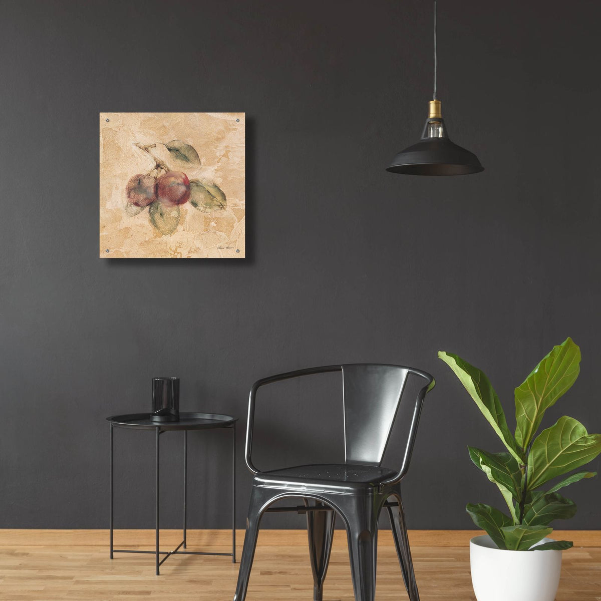 Plums Square by Cheri Blum - 24x24 acrylic wall art in a room