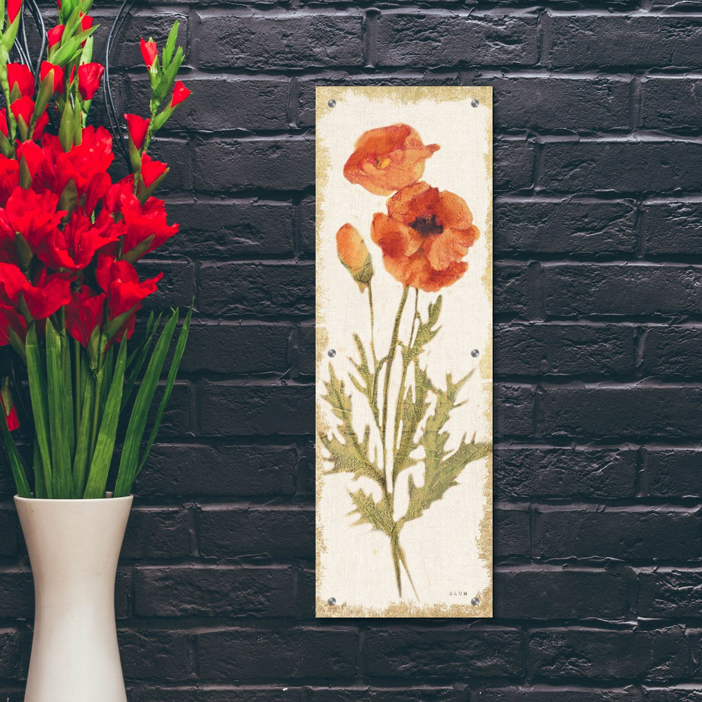 Poppy Panel Light by Cheri Blum - 12x36 acrylic wall art in a room