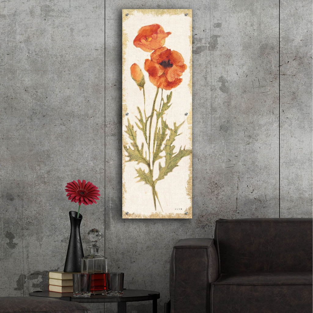 Poppy Panel Light by Cheri Blum - 16x48 acrylic wall art in a room
