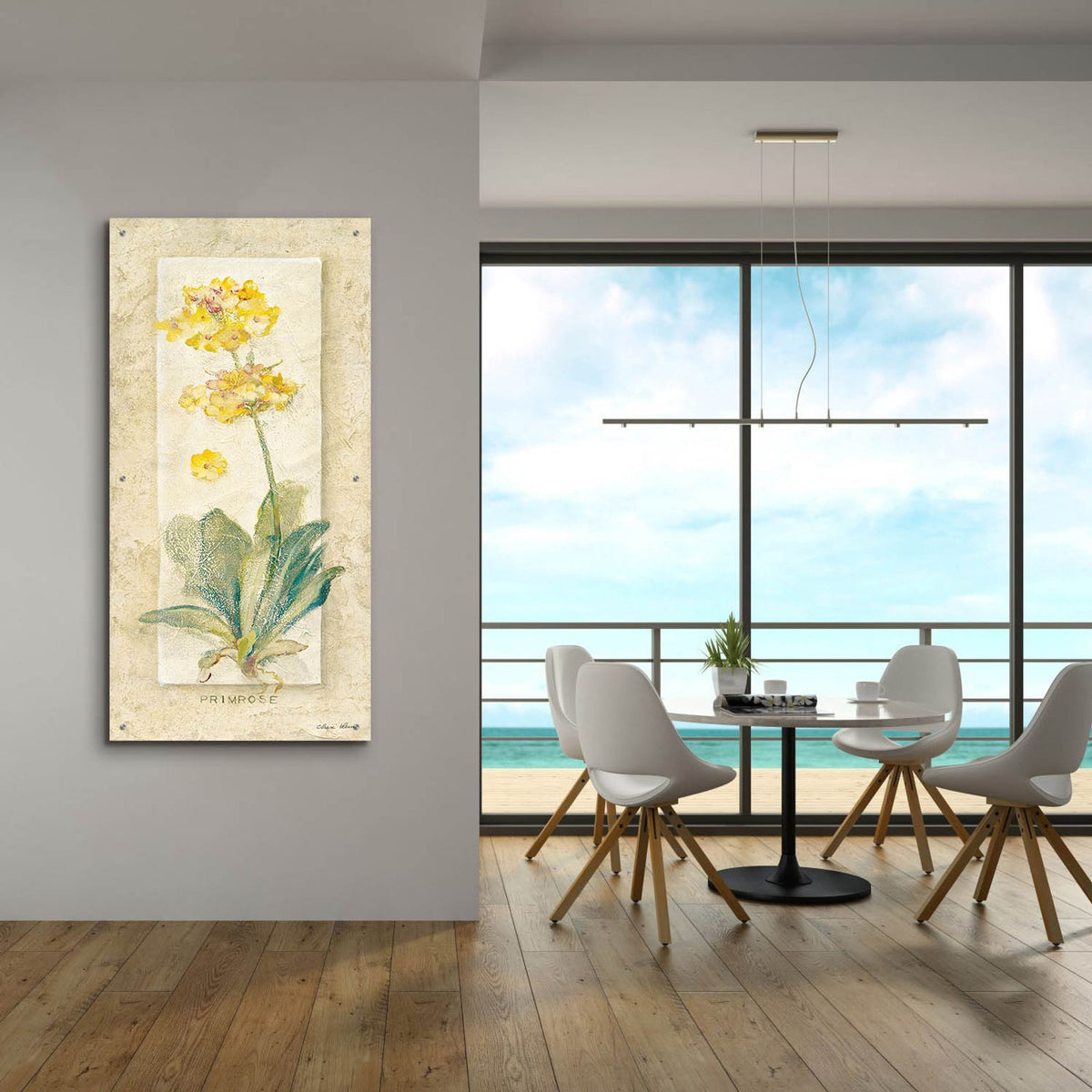 Primrose Light by Cheri Blum - 24x48 acrylic wall art in a room