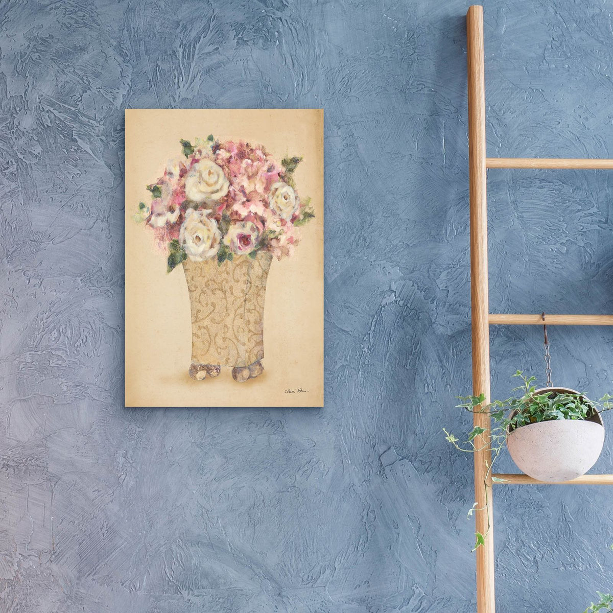 Roses In Painted Vase 1 by Cheri Blum - 16x24 acrylic wall art in a room