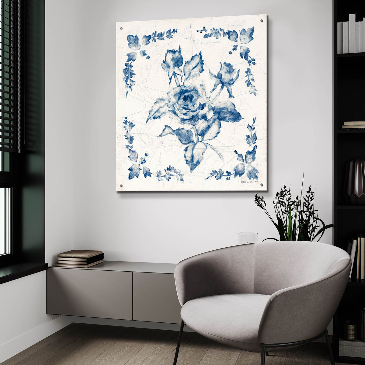Swedish Tile 2 Blue by Cheri Blum - 36x36 acrylic wall art in a room