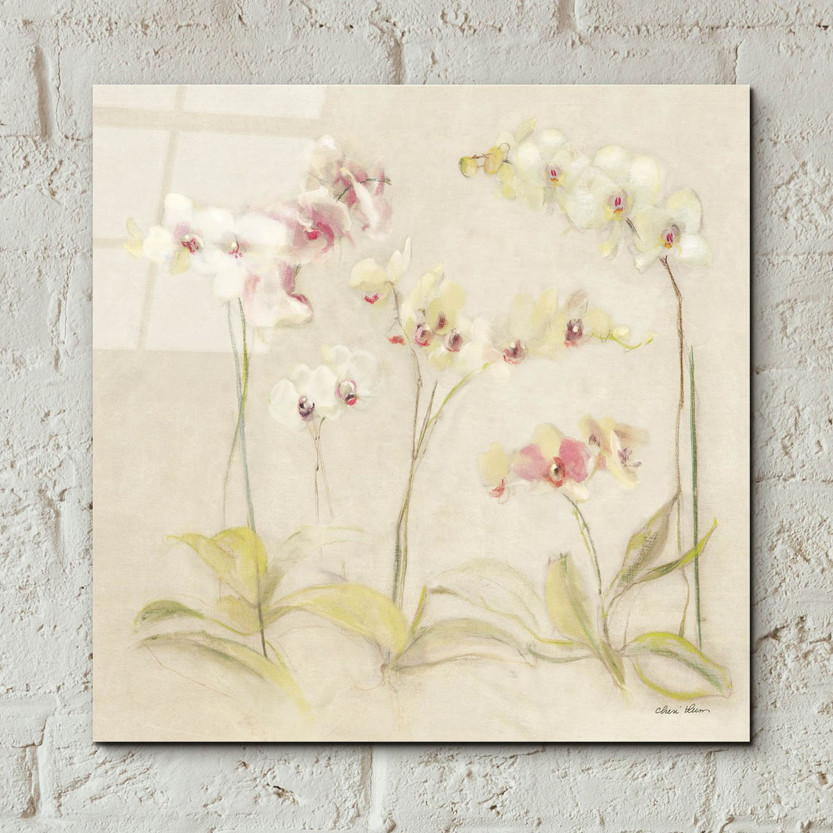 The Dance Of The Orchids 2 by Cheri Blum - 12x12 acrylic wall art in a room