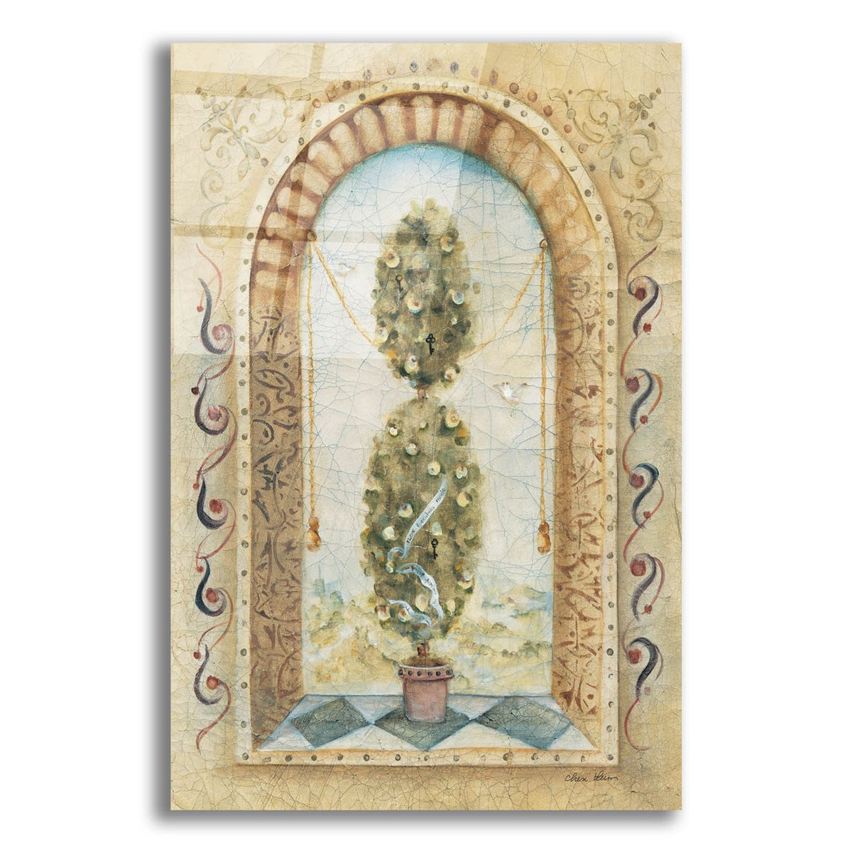 Topiary Fresco 1 by Cheri Blum acrylic glass wall art