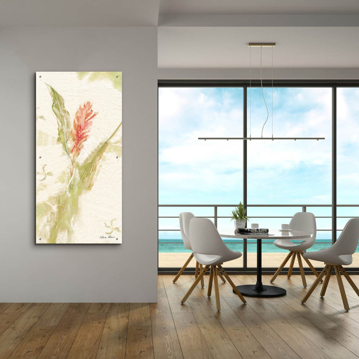 Tropical Floral 4 Light by Cheri Blum - 24x48 acrylic wall art in a room