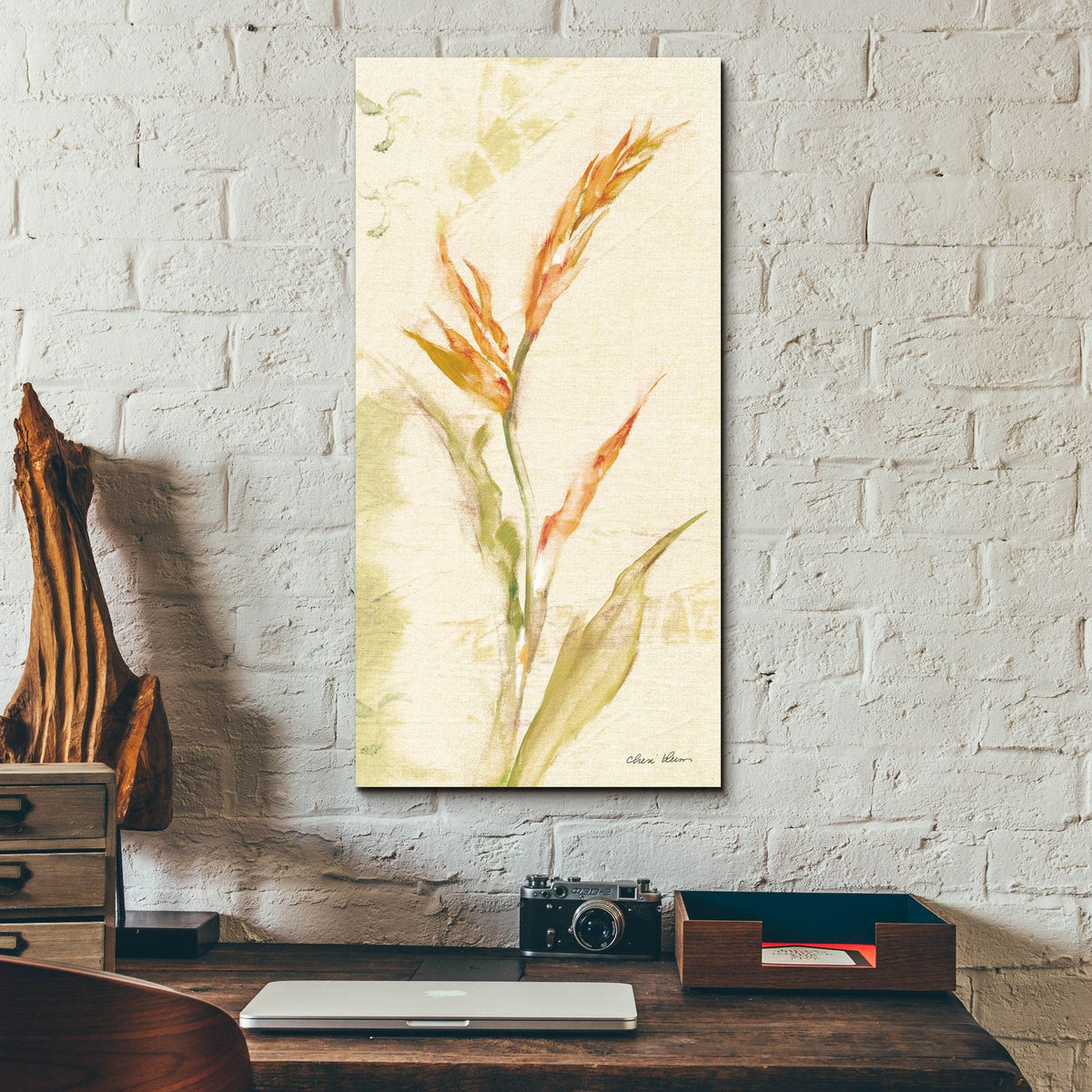 Tropical Floral I Light by Cheri Blum - 12x24 acrylic wall art in a room