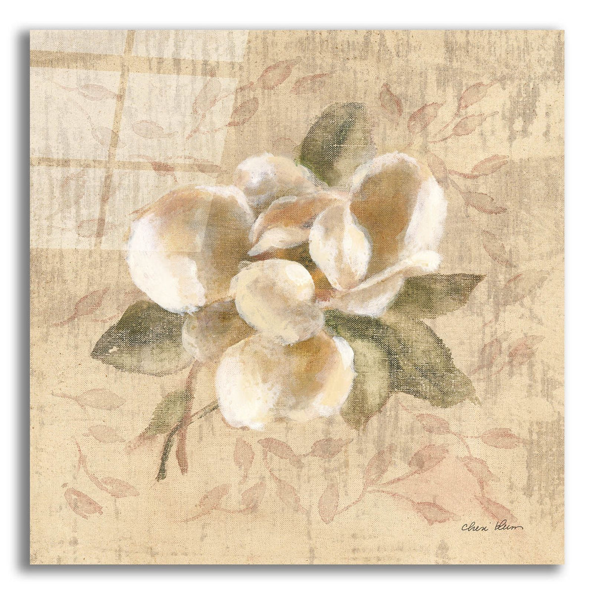 White Floral 3 by Cheri Blum acrylic glass wall art