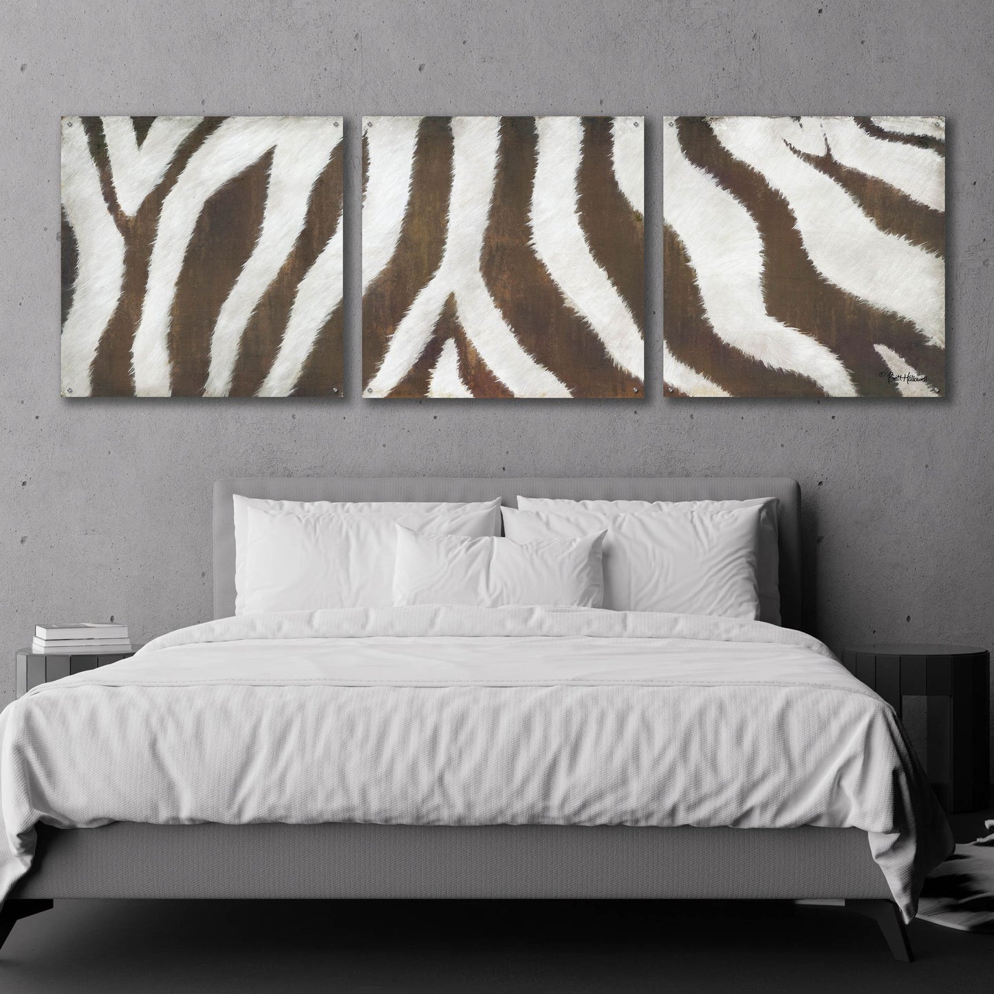 Epic Art 'Different Stripes' by Britt Hallowell, Acrylic Glass Wall Art, 3 Piece Set,108x36