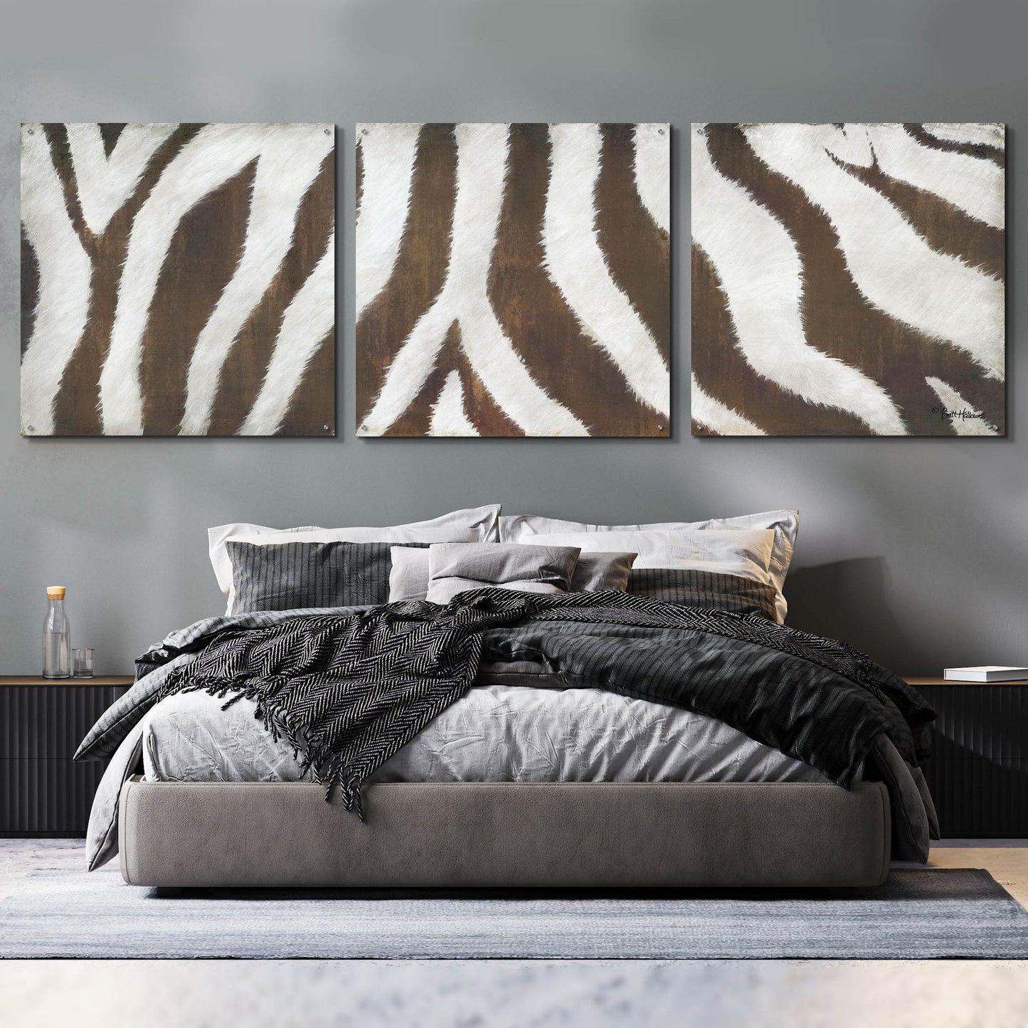 Epic Art 'Different Stripes' by Britt Hallowell, Acrylic Glass Wall Art, 3 Piece Set,108x36