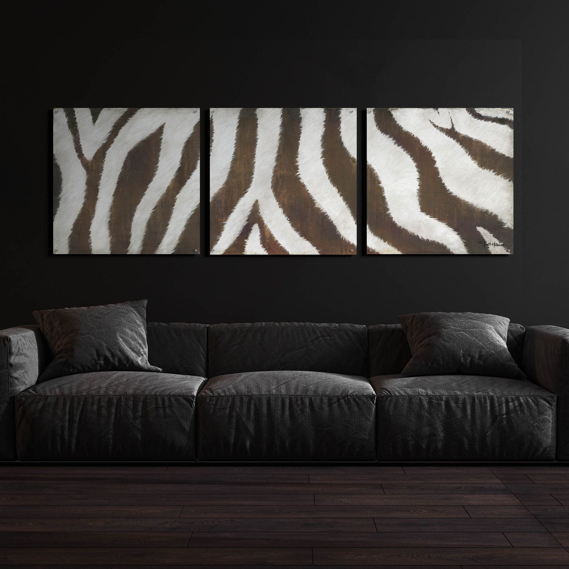 Epic Art 'Different Stripes' by Britt Hallowell, Acrylic Glass Wall Art, 3 Piece Set,108x36