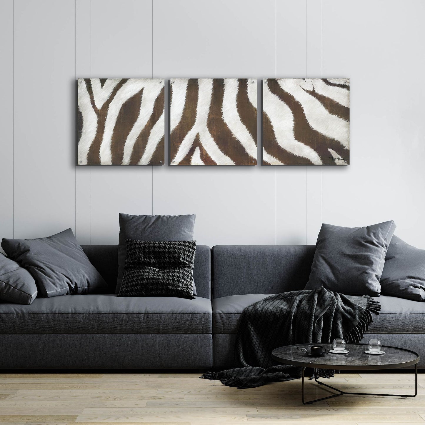 Epic Art 'Different Stripes' by Britt Hallowell, Acrylic Glass Wall Art, 3 Piece Set,72x24