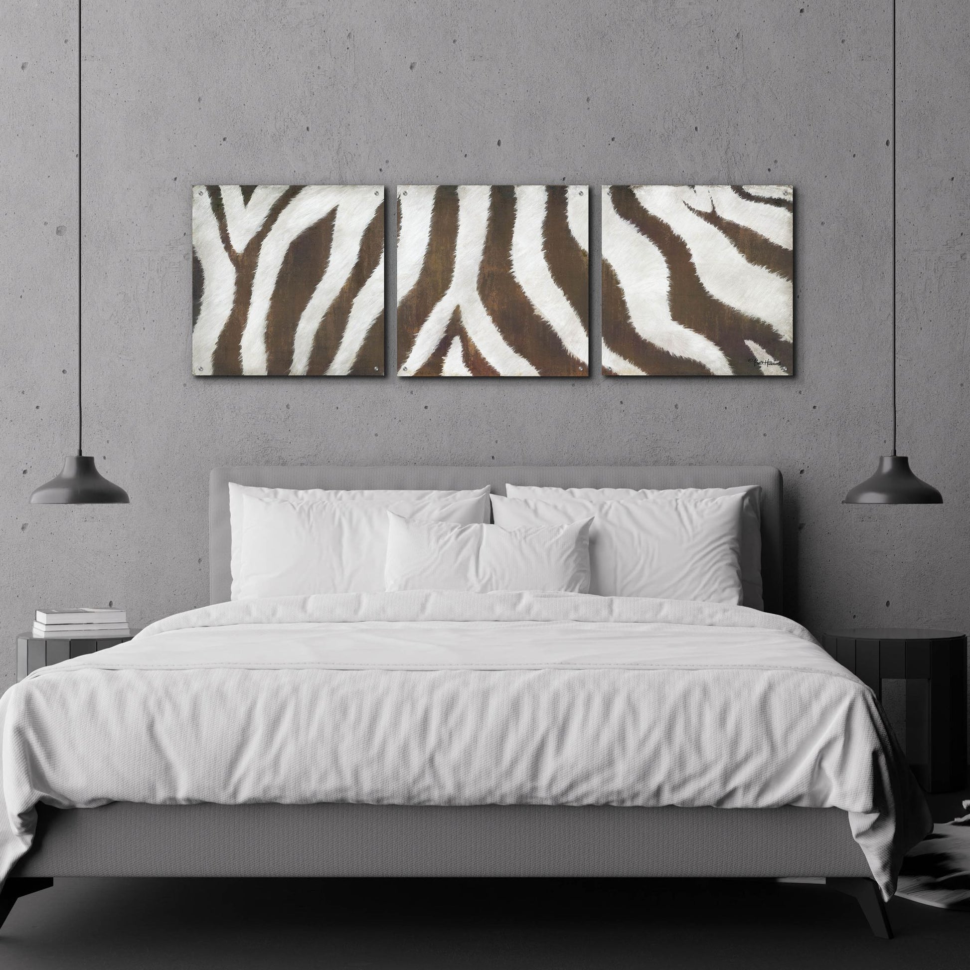 Epic Art 'Different Stripes' by Britt Hallowell, Acrylic Glass Wall Art, 3 Piece Set,72x24