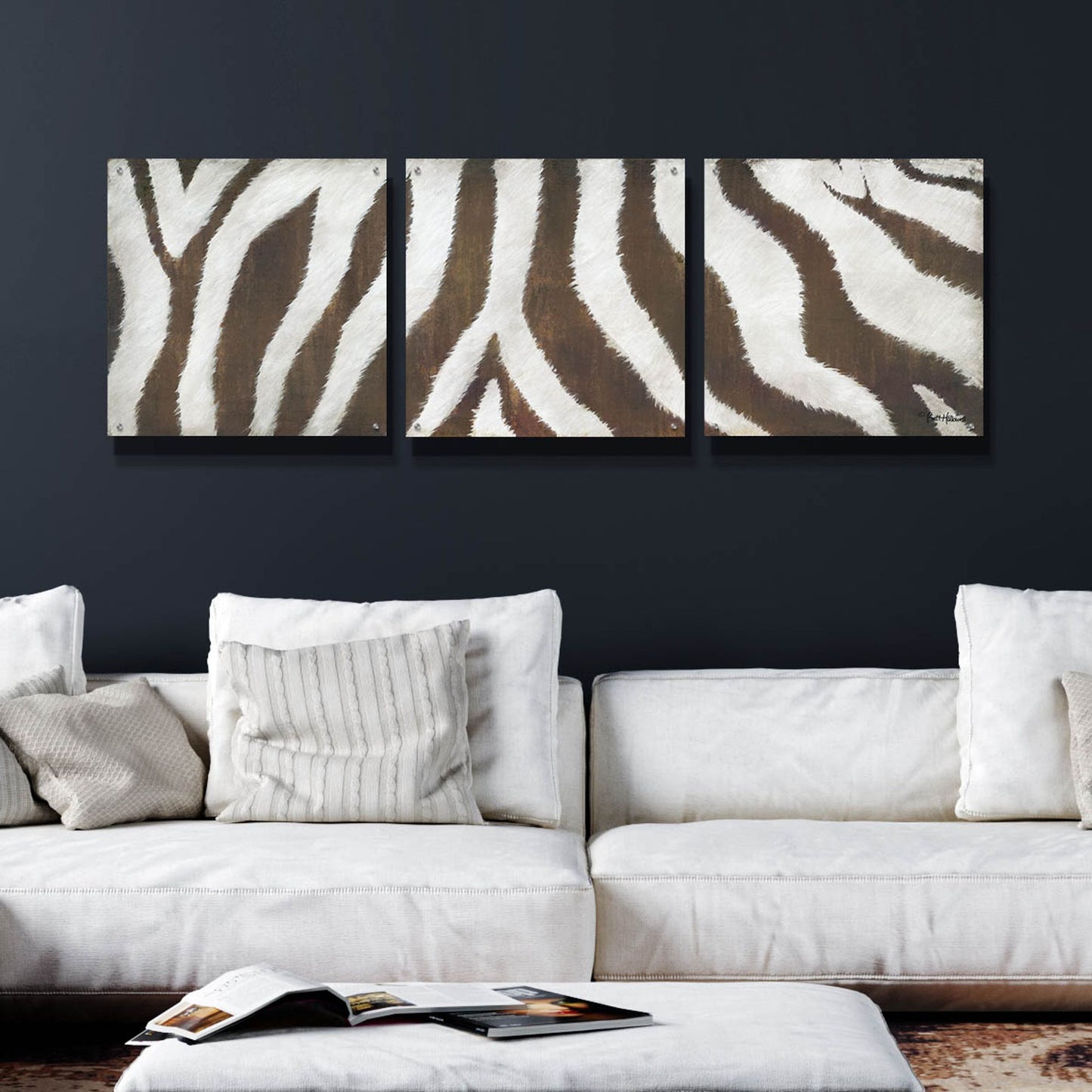 Epic Art 'Different Stripes' by Britt Hallowell, Acrylic Glass Wall Art, 3 Piece Set,72x24