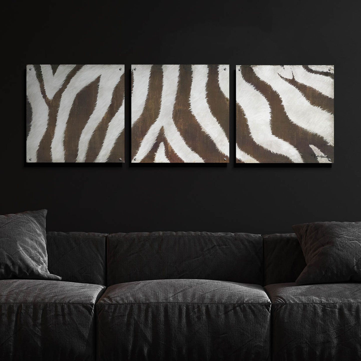 Epic Art 'Different Stripes' by Britt Hallowell, Acrylic Glass Wall Art, 3 Piece Set,72x24